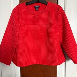 Spense Vibrant Red Textured Blouse